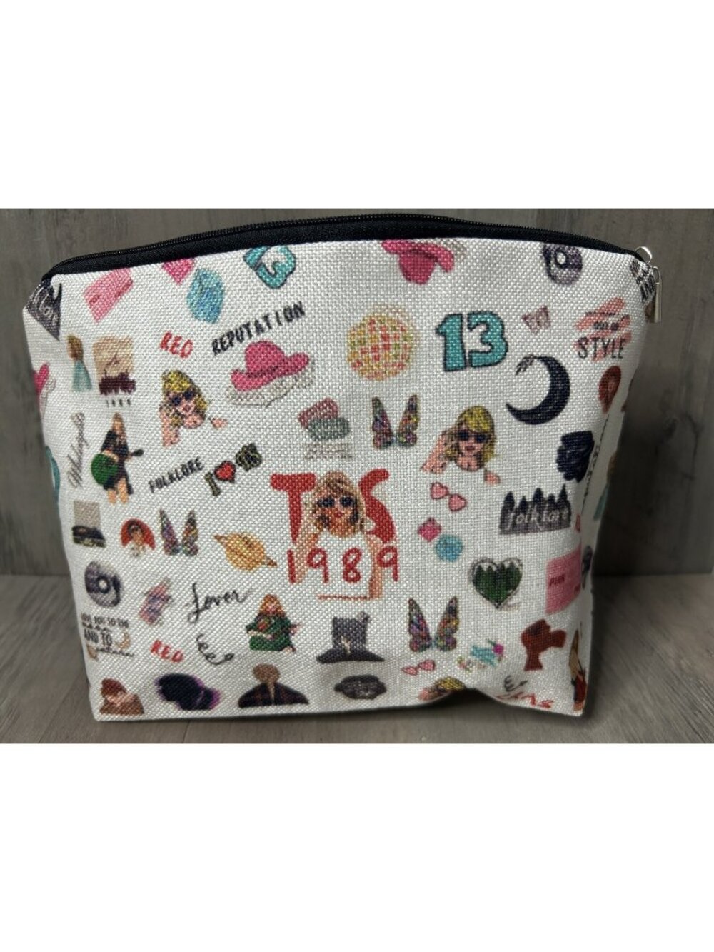 Taylor Swift Swifties Style Eras Makeup Travel Bag School Pencil Pouch 9 x 7 NEW